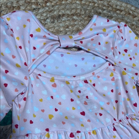 Pink Heart Patterned Kids Dress - Picture 4 of 4